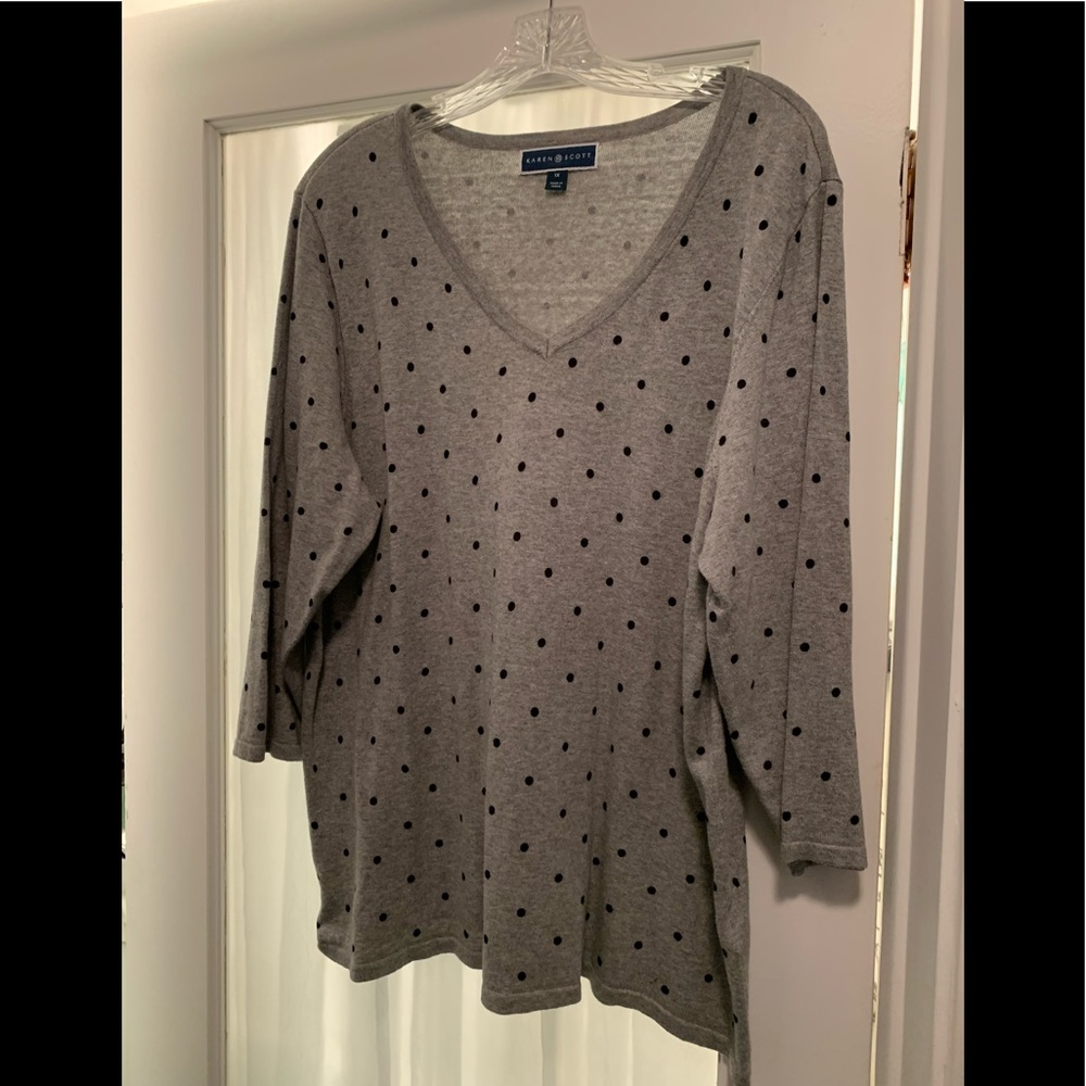 Karen Scott Plus Size 3/4 Length Sleeve Sweater 1X